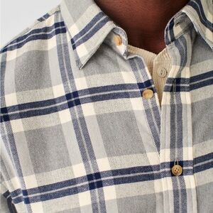 NWT! Faherty Prospect Plaid Grey &  Navy Movement Lightweight Button down - S
